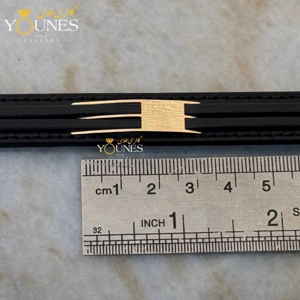 دستبند طلا چرم مردانه مدرن سه لاینL131